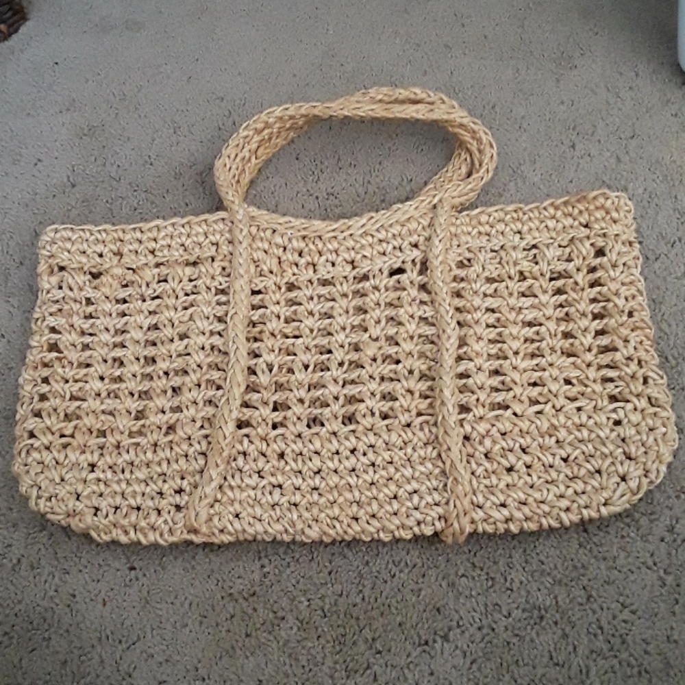 Beach Bag Or Purse 100% Corn Husk Straw
